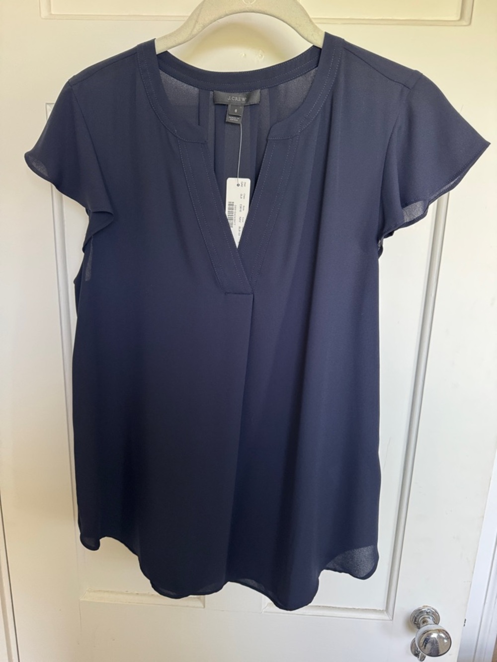 NWT J. Crew Flutter Sleeve Blouse